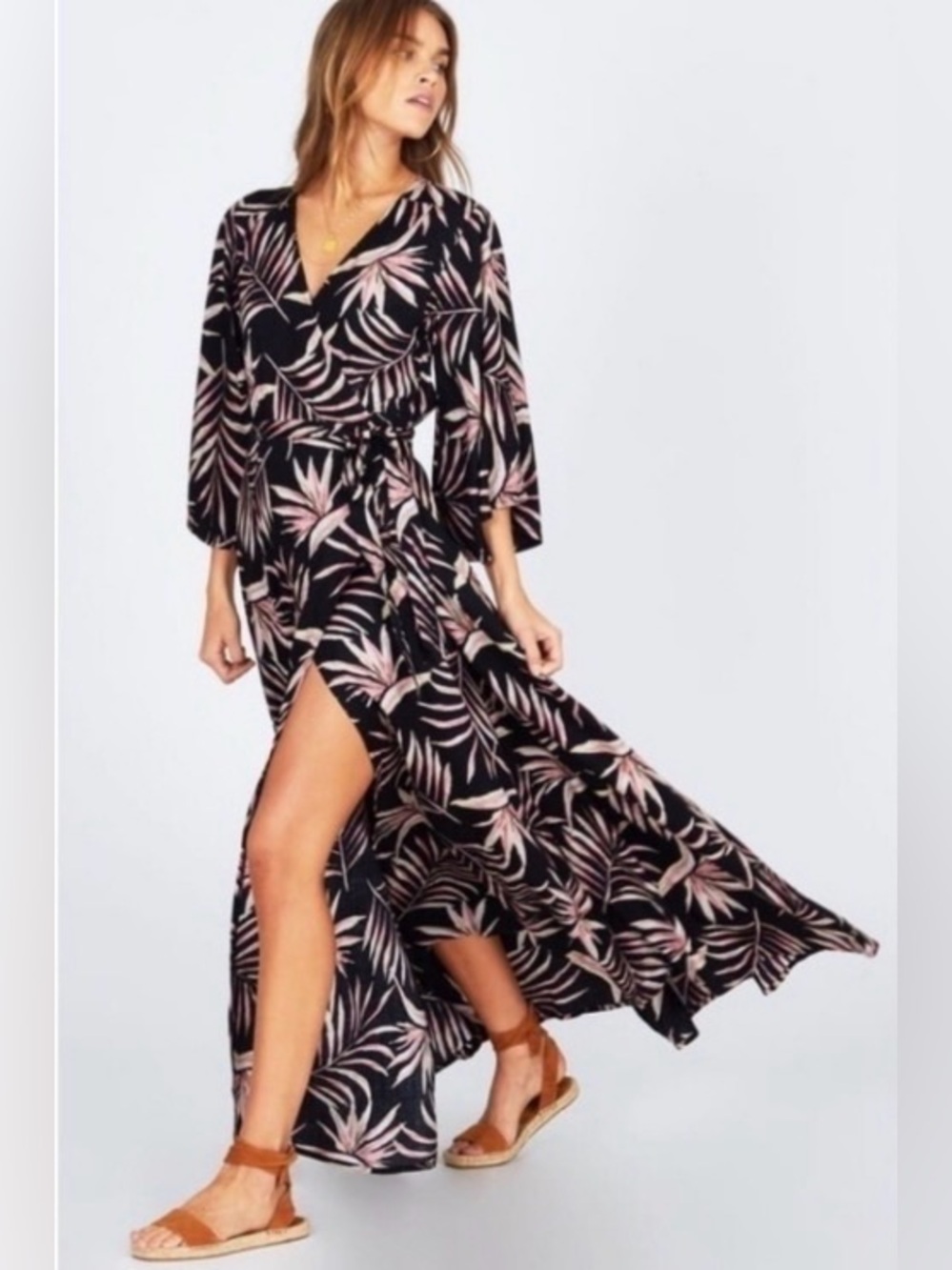 Amuse Society Isle of Love Wrap Maxi Dress size S